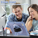 iPad Pro 11" Rugged Case (M5 2025 / M4 2024) - 360° Stand, Hand & Shoulder Strap - Shockproof - Lavender