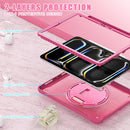 iPad Pro 11" Rugged Case (M5 2025 / M4 2024) - 360° Stand, Hand & Shoulder Strap - Shockproof - Rose