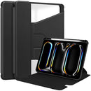 Rotating Acrylic Back PU Leather Case for iPad Pro 13 (M4 2024 / M5 2025) with Pencil Holder [Black]