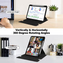 Rotating Acrylic Back PU Leather Case for iPad Pro 13 (M4 2024 / M5 2025) with Pencil Holder [Black]