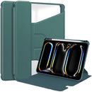 Rotating Acrylic Back PU Leather Case for iPad Pro 13 (M4 2024 / M5 2025) with Pencil Holder [Teal]