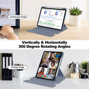 Rotating Acrylic Back PU Leather Case for iPad Pro 13 (M4 2024 / M5 2025) with Pencil Holder [Lavender]