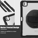 iPad Pro 13" Rugged Case (M5 2025 / M4 2024) - 360° Stand, Hand & Shoulder Strap - Shockproof - Black
