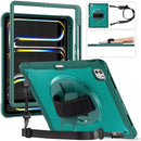 iPad Pro 13" Rugged Case (M5 2025 / M4 2024) - 360° Stand, Hand & Shoulder Strap - Shockproof - Green