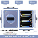 iPad Pro 13" Rugged Case (M5 2025 / M4 2024) - 360° Stand, Hand & Shoulder Strap - Shockproof - Lavender