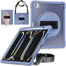iPad Pro 13" Rugged Case (M5 2025 / M4 2024) - 360° Stand, Hand & Shoulder Strap - Shockproof - Lavender