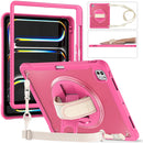 iPad Pro 13" Rugged Case (M5 2025 / M4 2024) - 360° Stand, Hand & Shoulder Strap - Shockproof - Rose