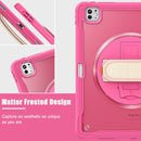 iPad Pro 13" Rugged Case (M5 2025 / M4 2024) - 360° Stand, Hand & Shoulder Strap - Shockproof - Rose