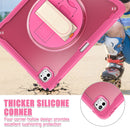 iPad Pro 13" Rugged Case (M5 2025 / M4 2024) - 360° Stand, Hand & Shoulder Strap - Shockproof - Rose