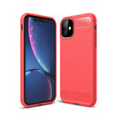 iPhone 11 Carbon Fibre TPU Case Slim Shockproof Cover Red 1