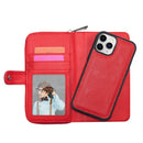 iPhone 12 Mini Case Zipper Wallet (Red) 6