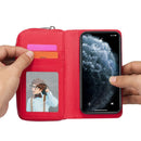 iPhone 12 Mini Case Zipper Wallet (Red) 7