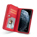 iPhone 12 Pro Max Case Zipper Wallet (Red) 3