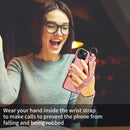 iPhone 13 Case - iPhone 13 / Hand Strap PU Card Case / Pink