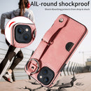 iPhone 13 Case - iPhone 13 / Hand Strap PU Card Case / Pink