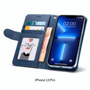 iPhone 13 Pro Flip Wallet Case Cowhide Dot Pattern 9