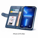 iPhone 13 Pro Max Flip Wallet Case Cowhide Dot Pattern 9