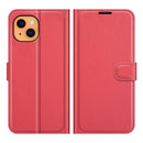 iPhone 14 Case - iPhone 14 / PU Wallet Case / Red - Phone