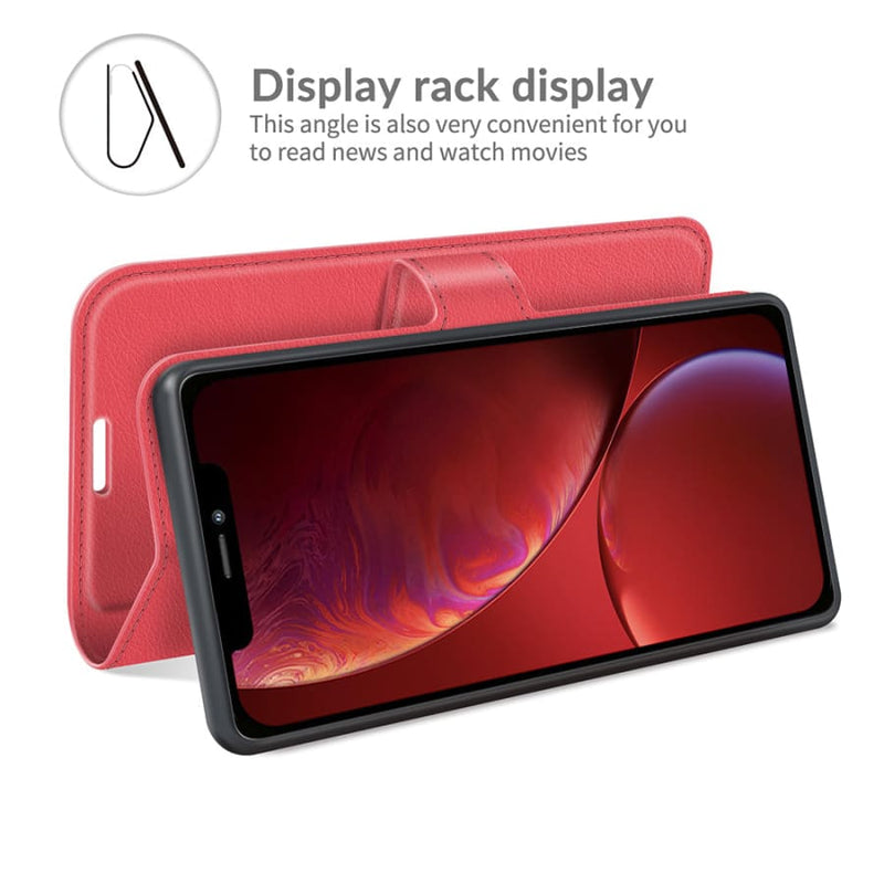 iPhone 14 Case - iPhone 14 / PU Wallet Case / Red - Phone