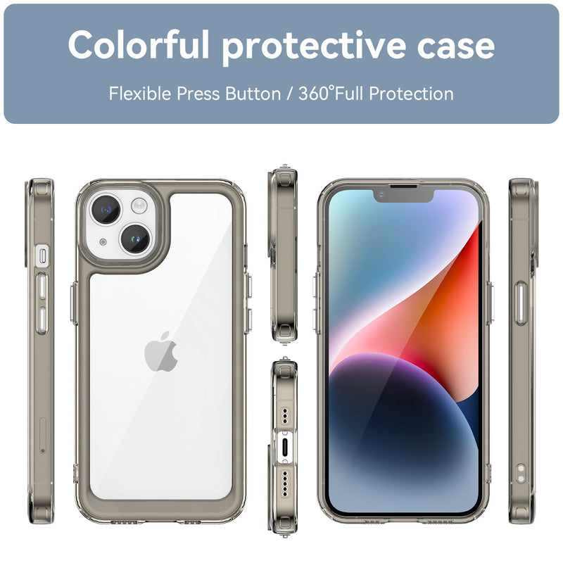 Apple iPhone 14 Soft TPU Bumper Case [Clear Grey]