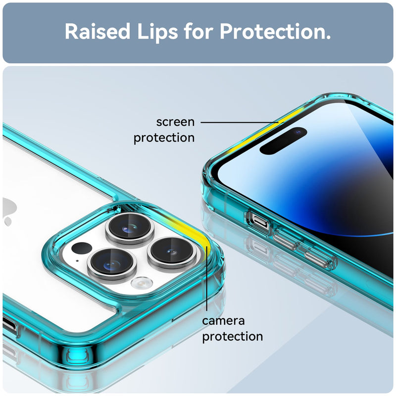 Apple iPhone 14 Pro Max Soft TPU Bumper Case [Clear Blue]
