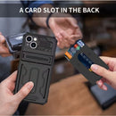 iPhone 15 Heavy Duty Shockproof Case With Card Holder &