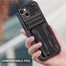 iPhone 15 Heavy Duty Shockproof Case With Card Holder &