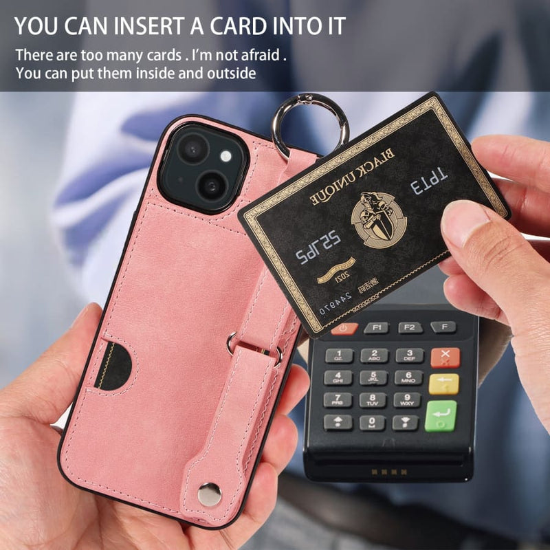 iPhone 15 Plus Case - iPhone 15 Plus / Hand Strap PU Card