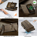 iPhone 14 Crossbody Case with Strap, Card Slots & Zipper Pocket [Coffee]