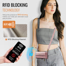 iPhone 15 Crossbody Case with Strap, Card Slots & Zipper Pocket [Pink]