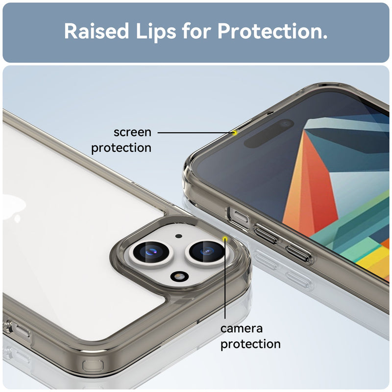 Apple iPhone 15 Plus Soft TPU Bumper Case [Clear Grey]