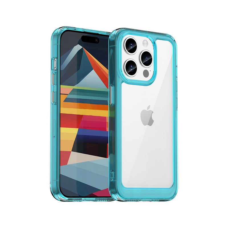 Apple iPhone 15 Pro Soft TPU Bumper Case [Clear Blue]