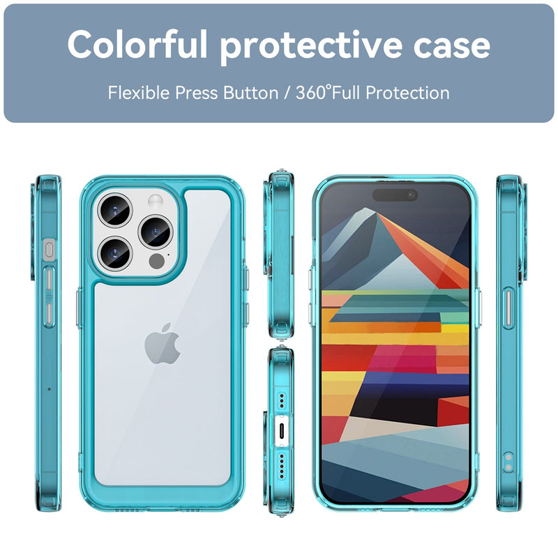 Apple iPhone 15 Pro Soft TPU Bumper Case [Clear Blue]