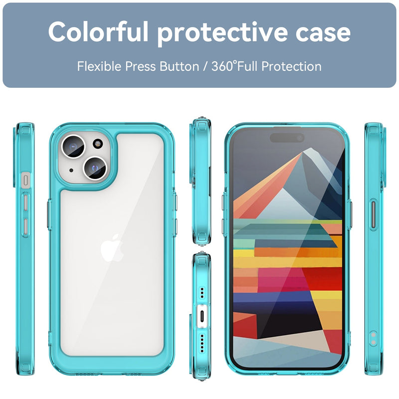 Apple iPhone 15 Soft TPU Bumper Case [Clear Blue]
