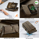 iPhone 14 Pro Crossbody Case with Strap, Card Slots & Zipper Pocket [Coffee]