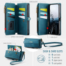 iPhone 15 Pro Max Crossbody Case with Strap, Card Slots & Zipper Pocket [Teal]