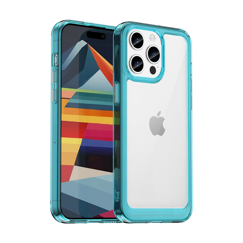 Apple iPhone 15 Pro Max Soft TPU Bumper Case [Clear Blue]