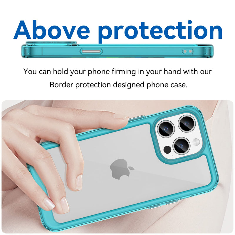 Apple iPhone 15 Pro Max Soft TPU Bumper Case [Clear Blue]