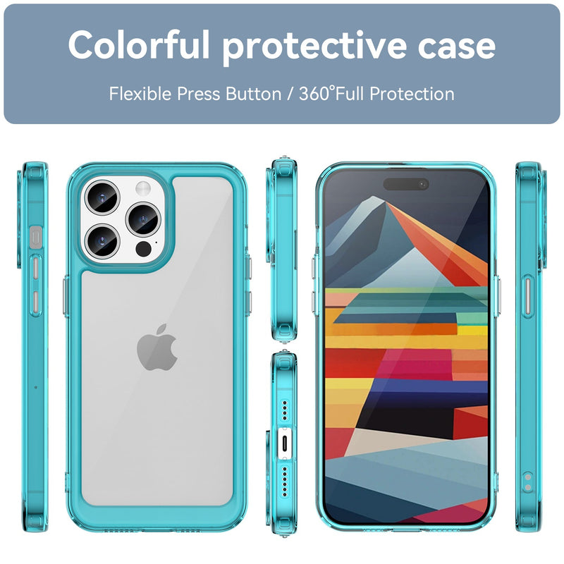 Apple iPhone 15 Pro Max Soft TPU Bumper Case [Clear Blue]