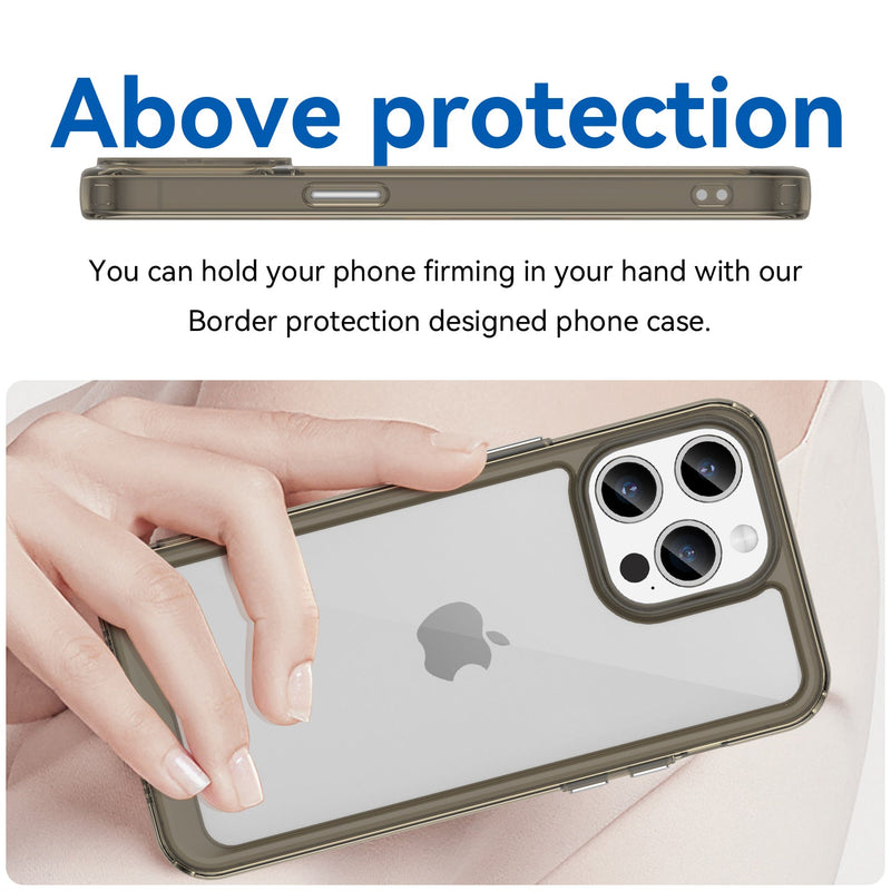 Apple iPhone 15 Pro Max Soft TPU Bumper Case [Clear Grey]