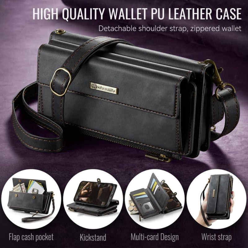 iPhone 16 Plus Crossbody Case with Strap Card Slots &