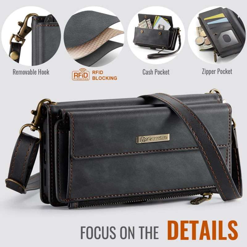 iPhone 16 Plus Crossbody Case with Strap Card Slots &