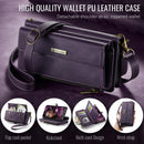 iPhone 16 Crossbody Case with Strap, Card Slots & Zipper Pocket [Purple]