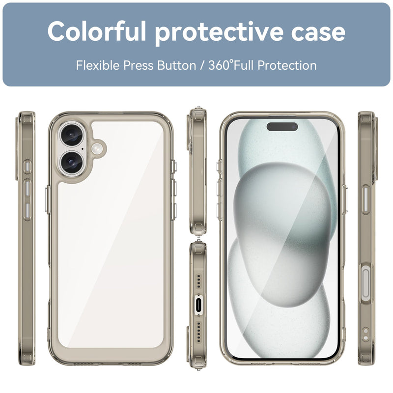 Apple iPhone 16 Plus Soft TPU Bumper Case [Clear Grey]