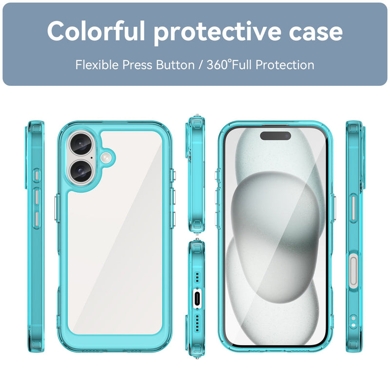 Apple iPhone 16 Soft TPU Bumper Case [Clear Blue]