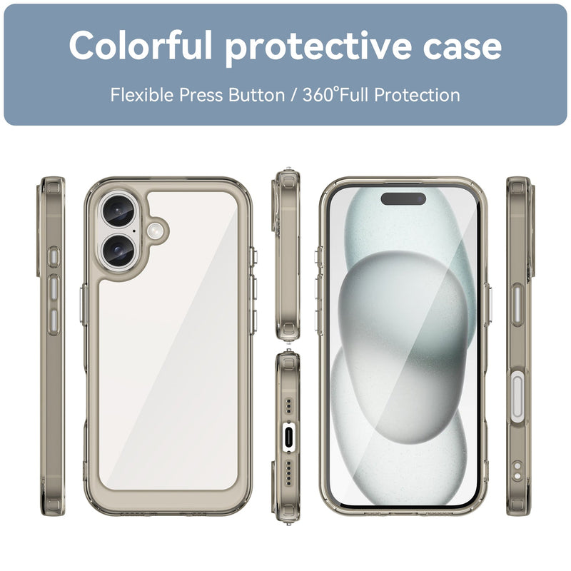 Apple iPhone 16 Soft TPU Bumper Case [Clear Grey]