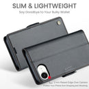 iPhone 16e 17e CaseMe Retro Wallet Case Black 2