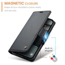 iPhone 16e 17e CaseMe Retro Wallet Case Black 10