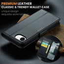 iPhone 16e 17e CaseMe Retro Wallet Case Black 6