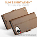 iPhone 16e 17e CaseMe Retro Wallet Case Brown 2